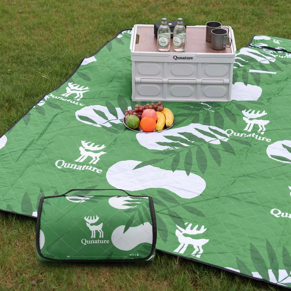 Qunature Picnic-tæppe 200x200 cm Campingtæppe Picnicmåtte udendørs Vandtæt