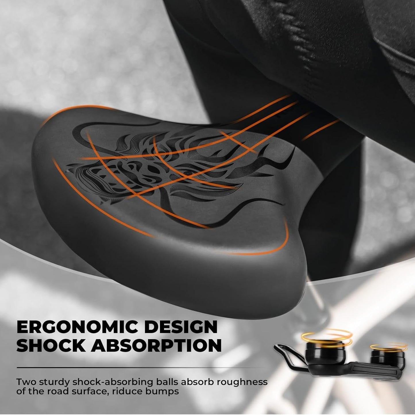ROCKBROS cykelsadel komfortabel cykelsadel ergonomisk bred til BMX MTB landevejscykel komfortabel