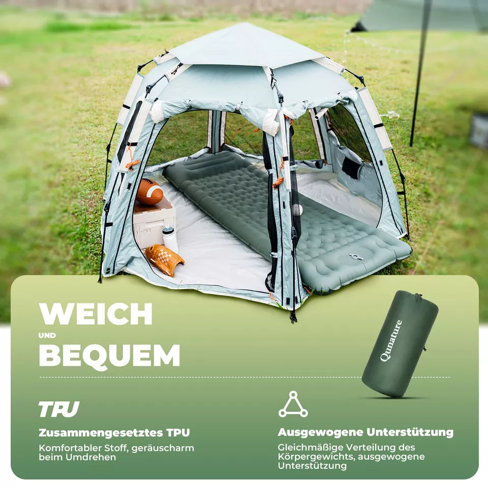 QUANATURE oppustelig liggeunderlag 197*71 cm luftseng 2 Farve