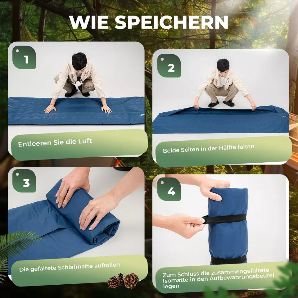 QUANATURE oppustelig liggeunderlag 197*71 cm luftseng 2 Farve
