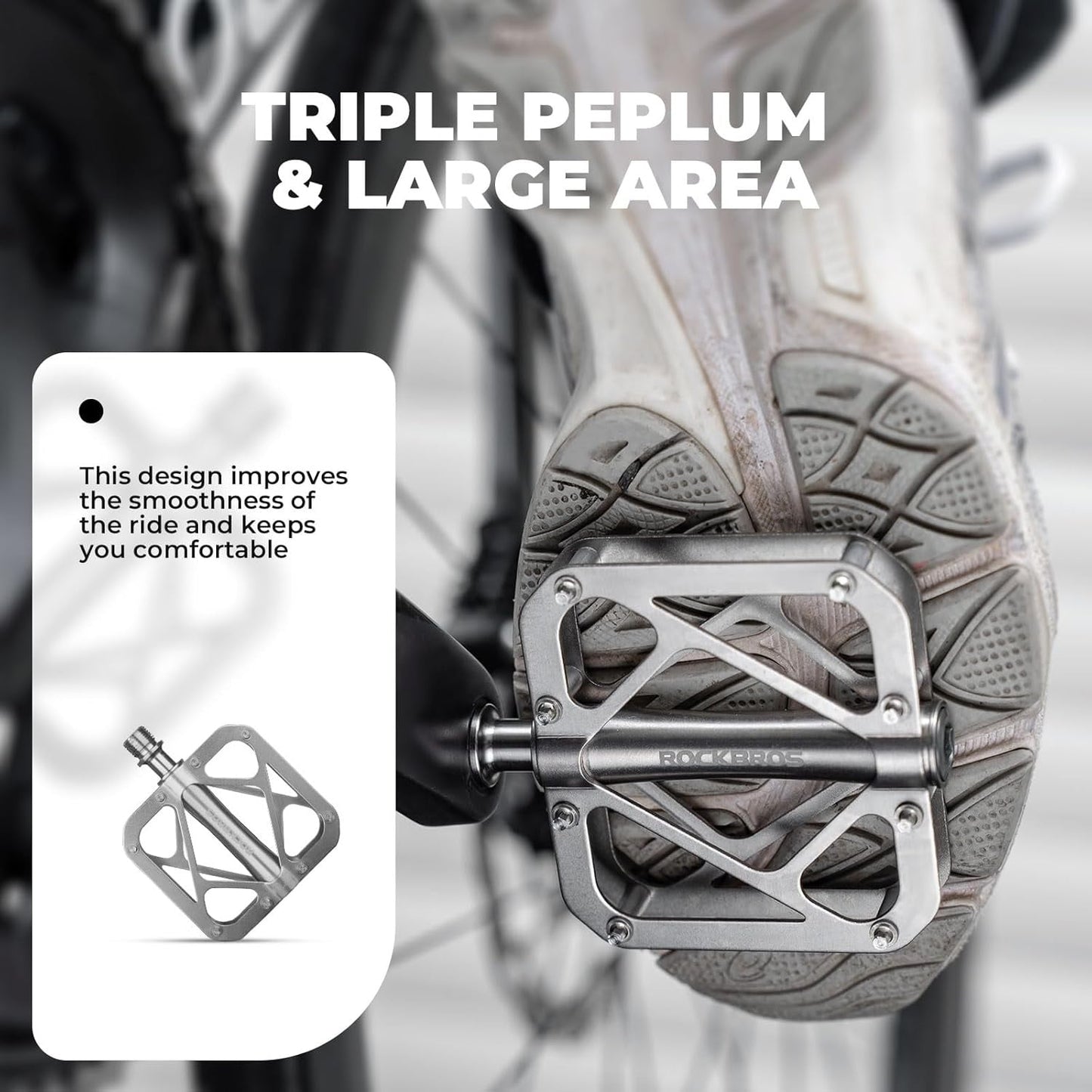 ROCKBROS cykelpedaler mountainbike lavet af titanium legering 3 lejer MTB pedaler platform til MTB 250g lys