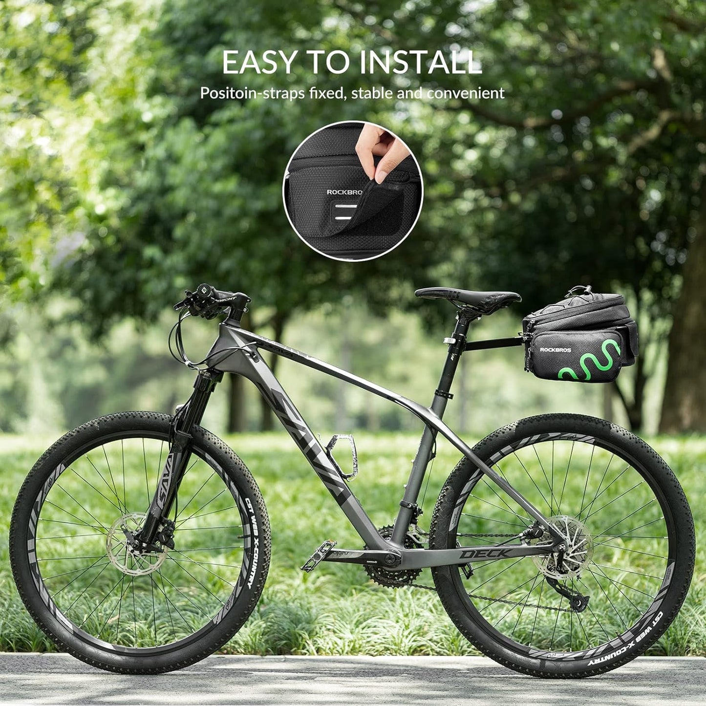 ROCKBROS Cykelstativ taske Cykel sadel hurtig frigivelse udvidelig 6/8L
