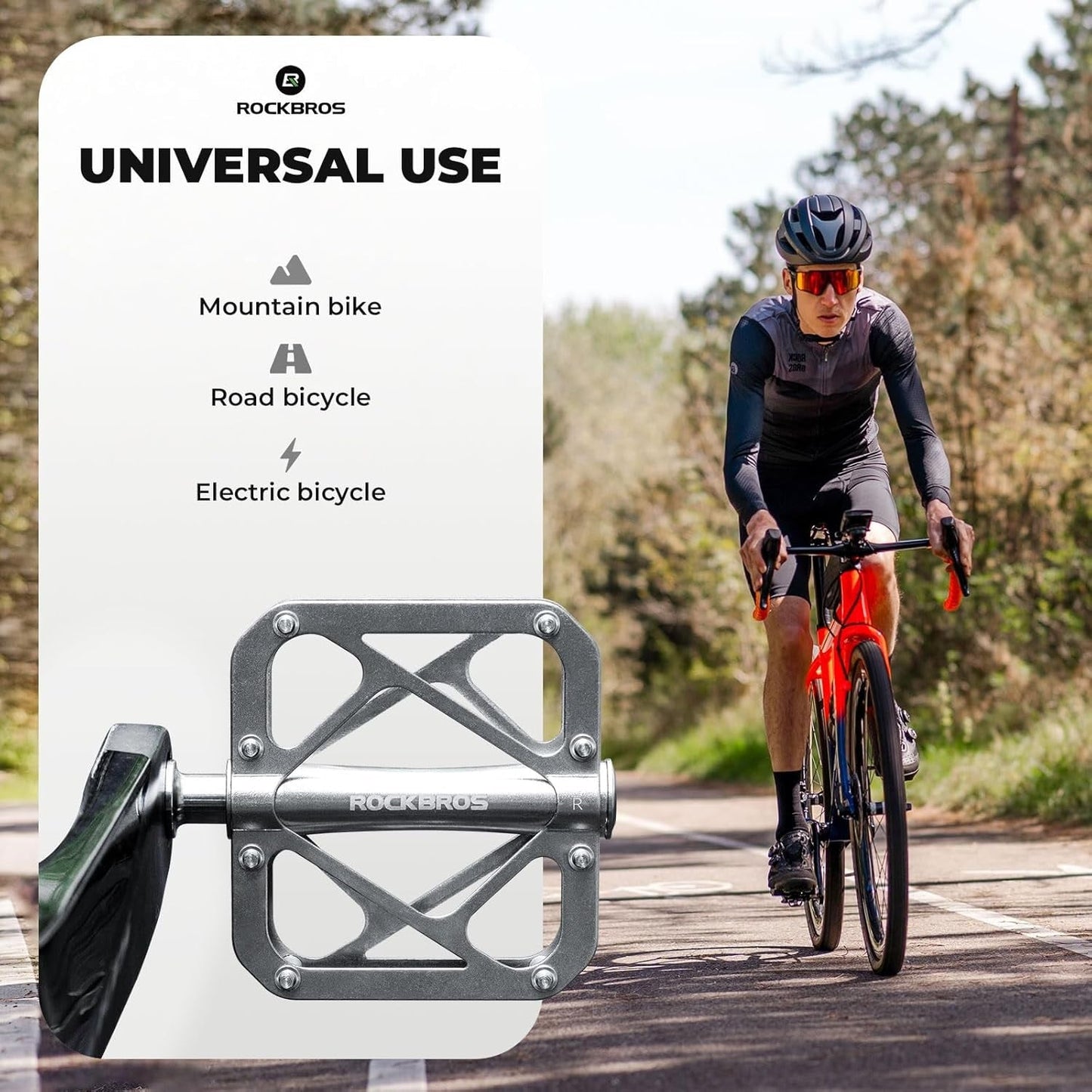 ROCKBROS cykelpedaler mountainbike lavet af titanium legering 3 lejer MTB pedaler platform til MTB 250g lys