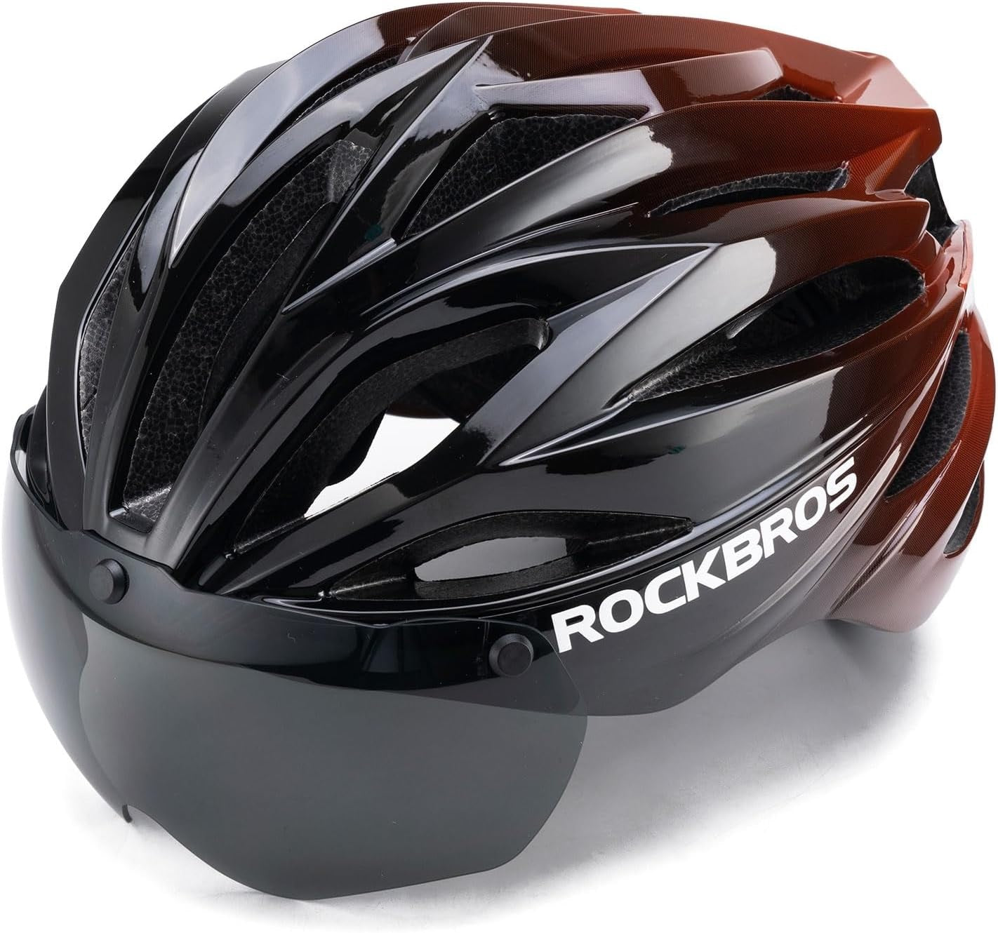 ROCKBROS voksen cykelhjelm med visir Magnetisk aftagelig åndbar justerbar til mænd og kvinder 58-62 cm