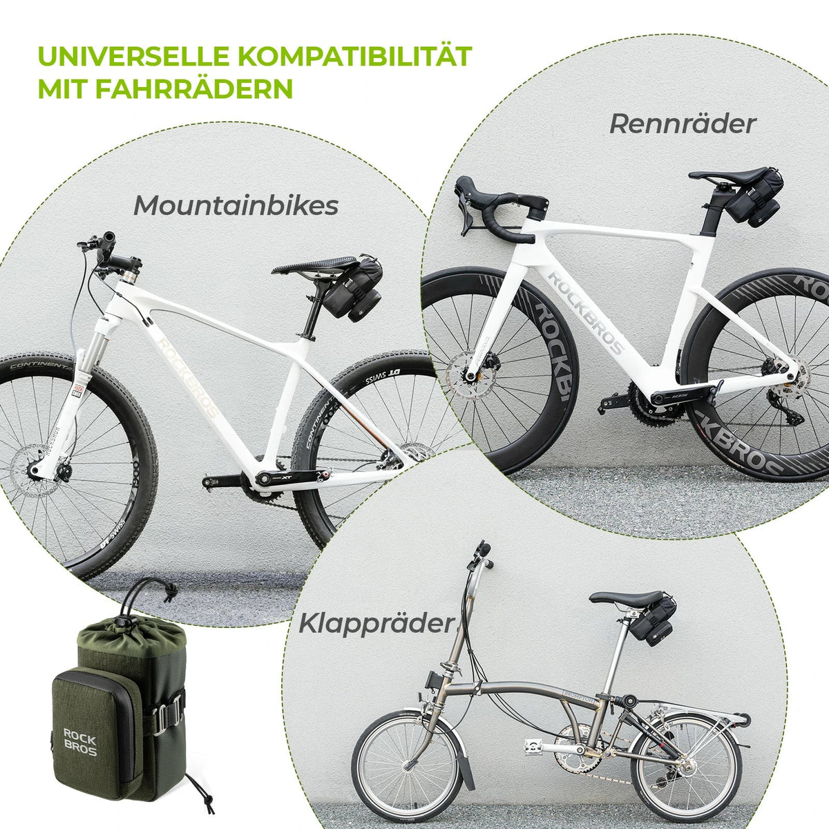 ROCKBROS Cykelsadeltaske med flaskeholder og 0,3L mini bærbar cykelsadeltaske