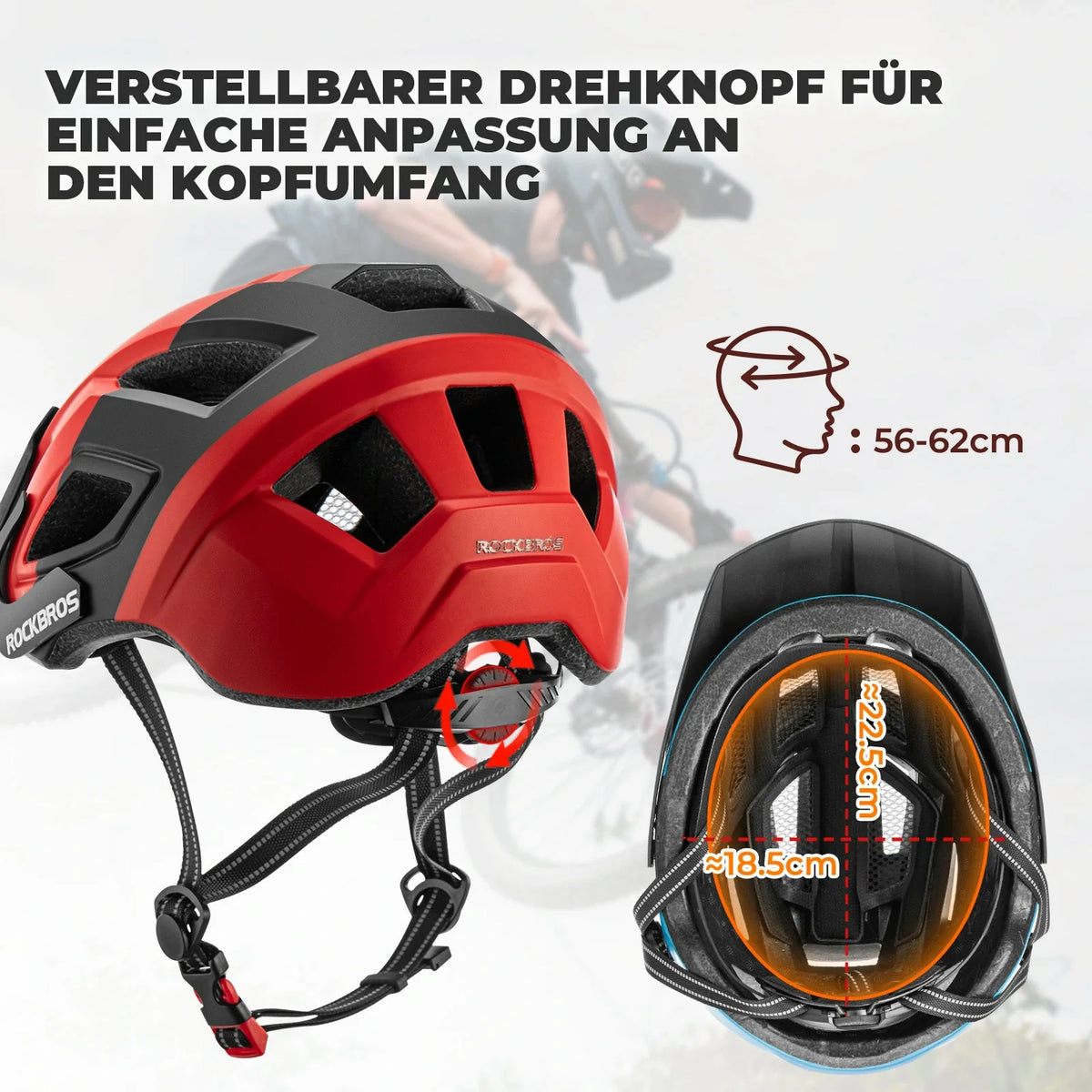ROCKBROS Cykelhjelm One-size 56-62 cm