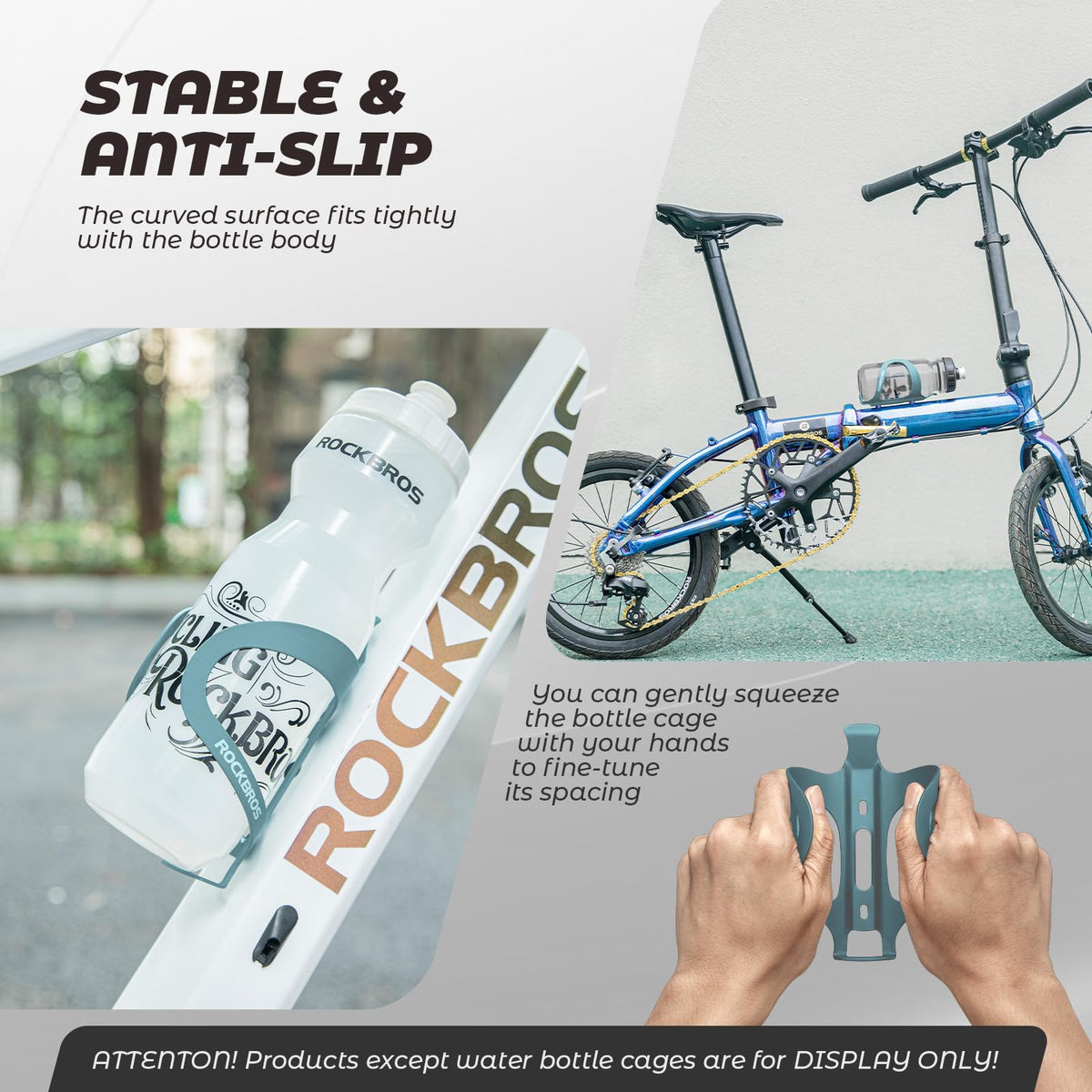 ROCKBROS Flaskeholder Cykel Drikkevareholder Let aluminiumslegering