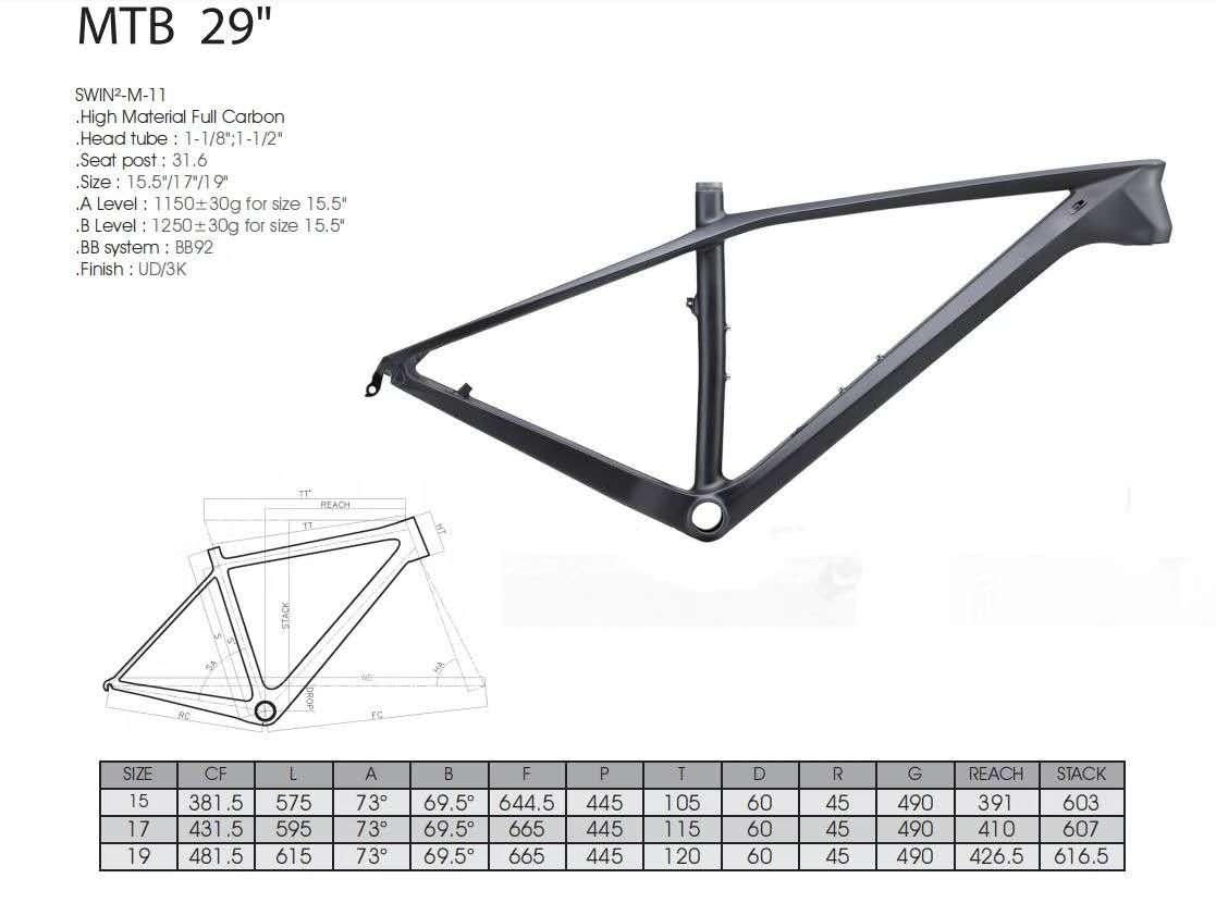 RINOS Gaia2.0 Carbon MTB Shimano Deore 12 gear 19 tommer Hardtail Rockshox