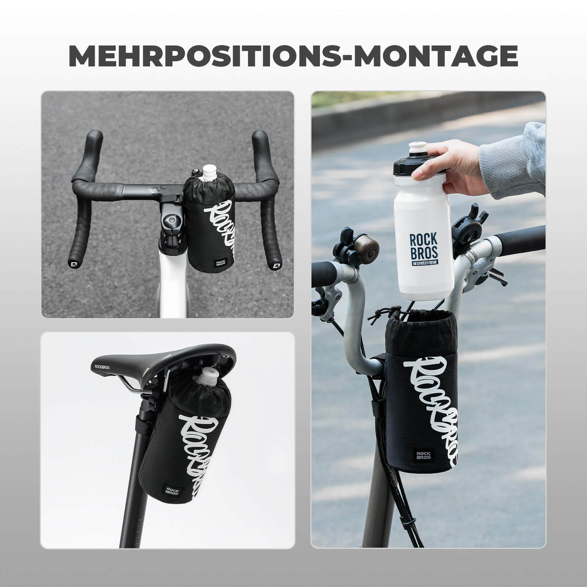 ROCKBROS Cykel Styrtaske Mini 1L til Drikkeflasker Ø9 cm