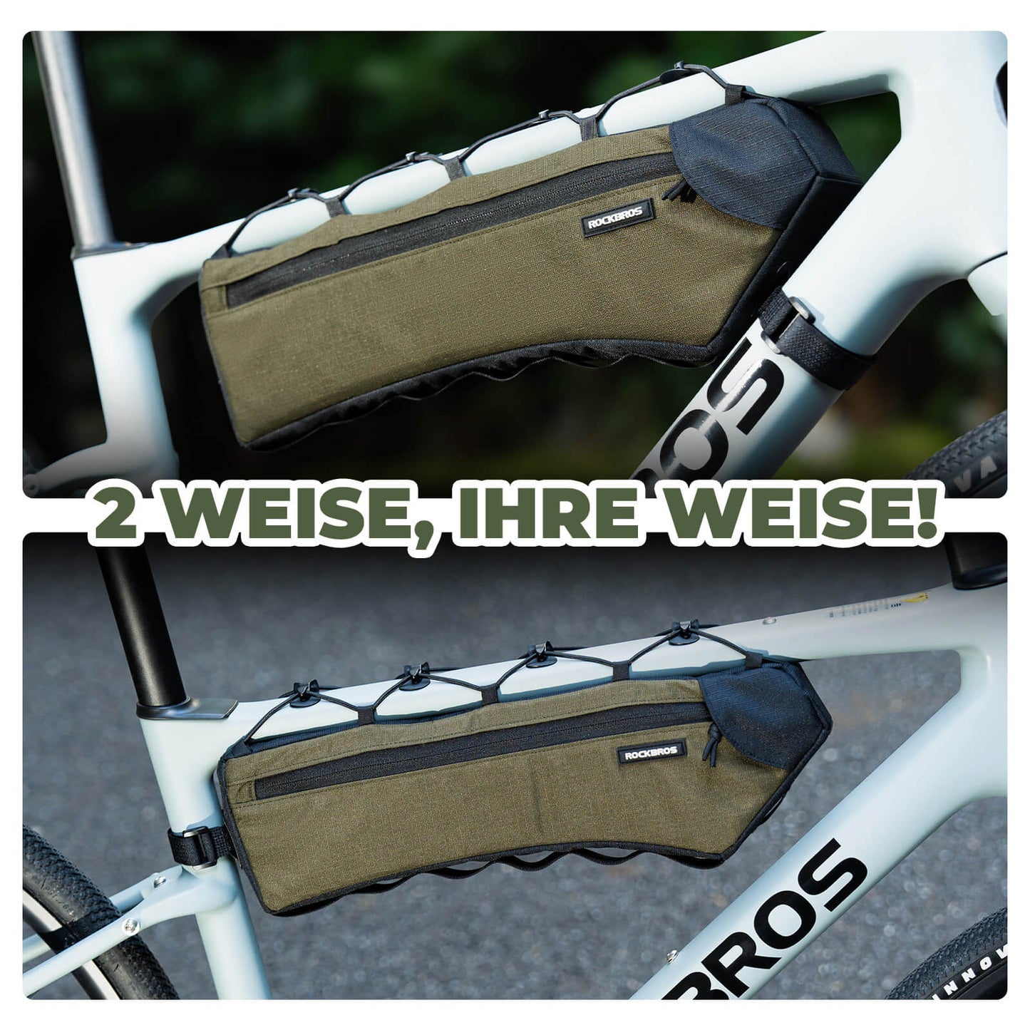 Cykelsteltaske, trekantstaske, 1,9L, ultratynd og hurtig adgang, ROCKBROS