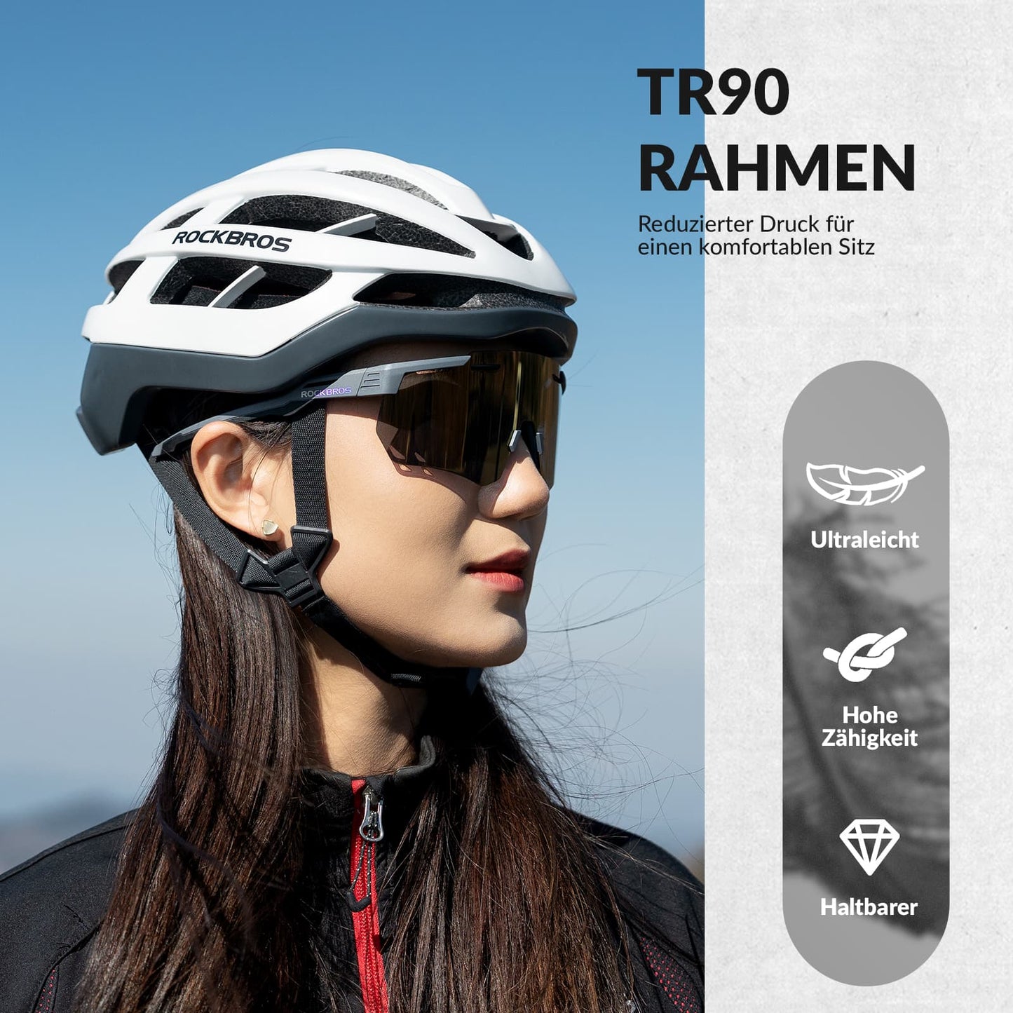 Ultralette cykelbriller, polariserede solbriller med UV400-beskyttelse, ROCKBROS