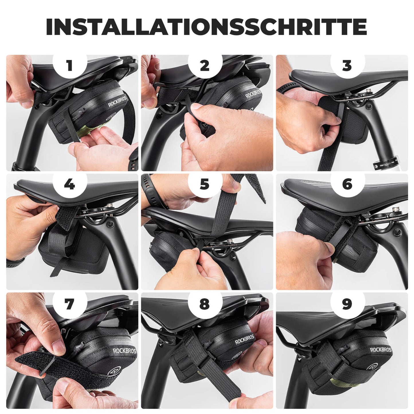 Cykelsadeltaske Kompakt Opbevaringstaske Landevejscykel MTB ROCKBROS