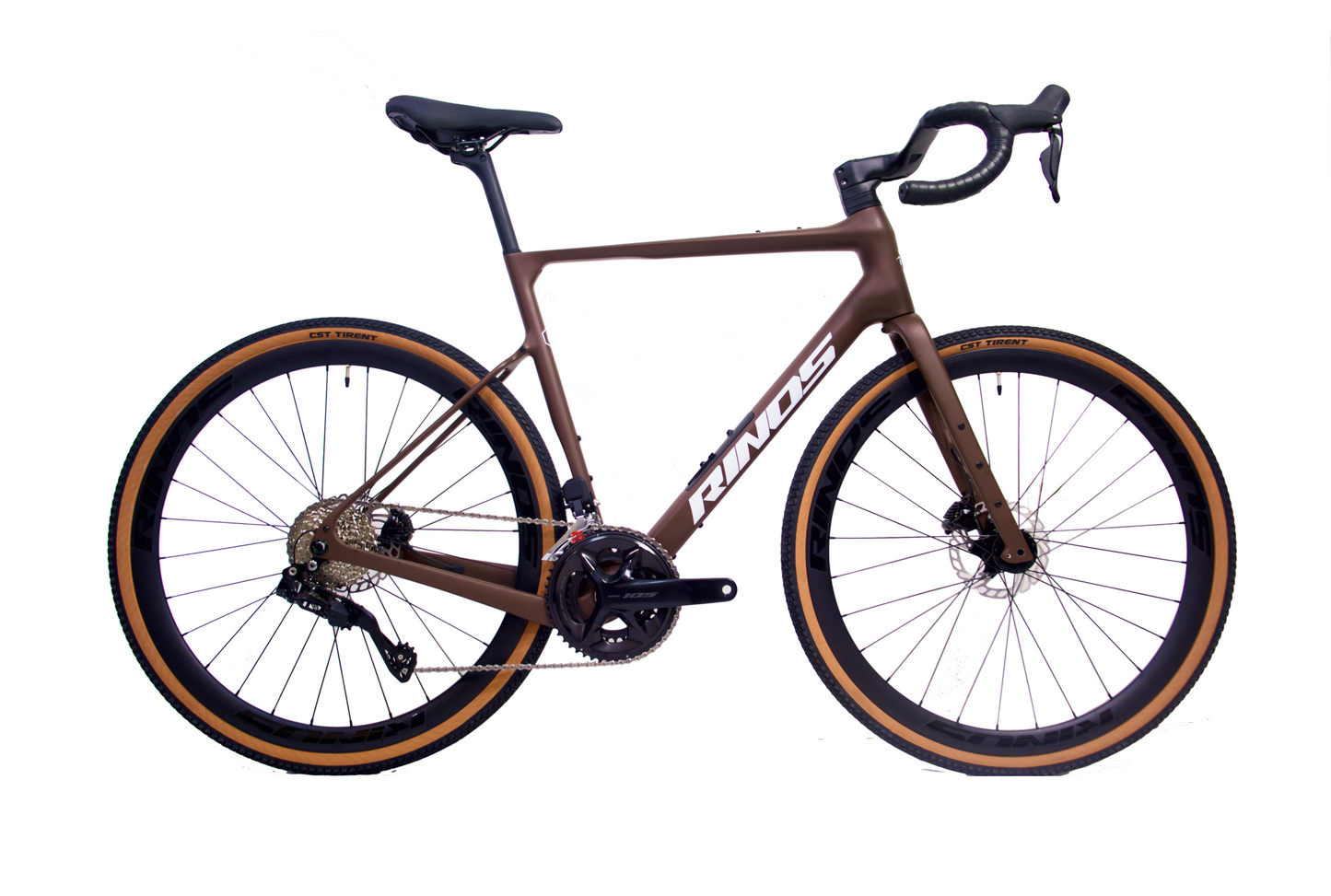 RINOS Kulfiber Gravelcykel Sandman8.0 Shimano 105 Di2 Kaffe
