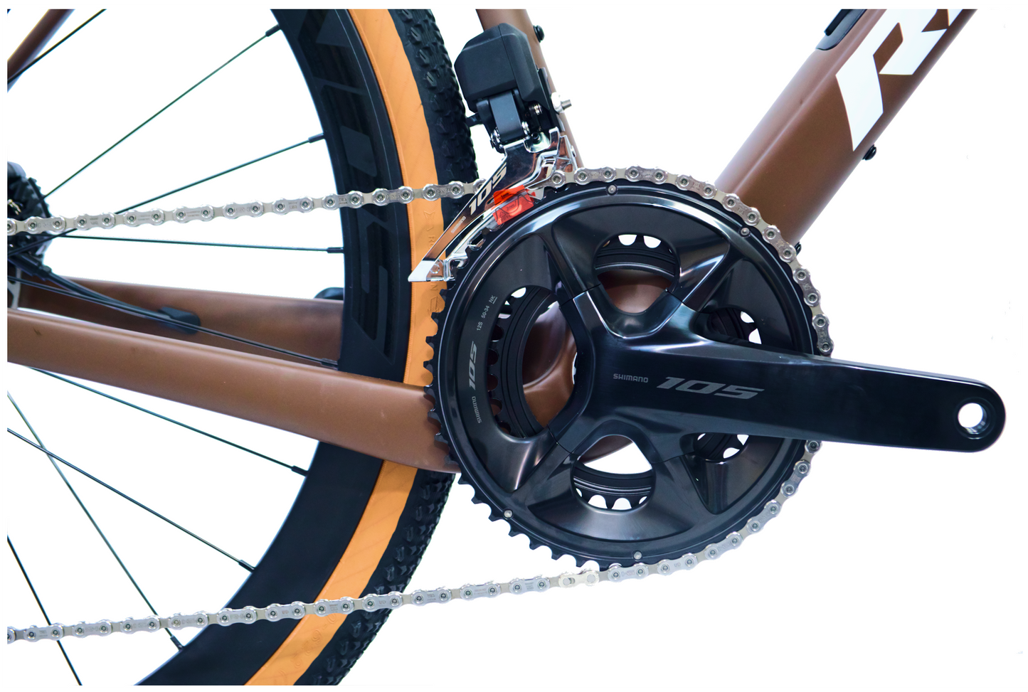 RINOS Kulfiber Gravelcykel Sandman8.0 Shimano 105 Di2 Kaffe