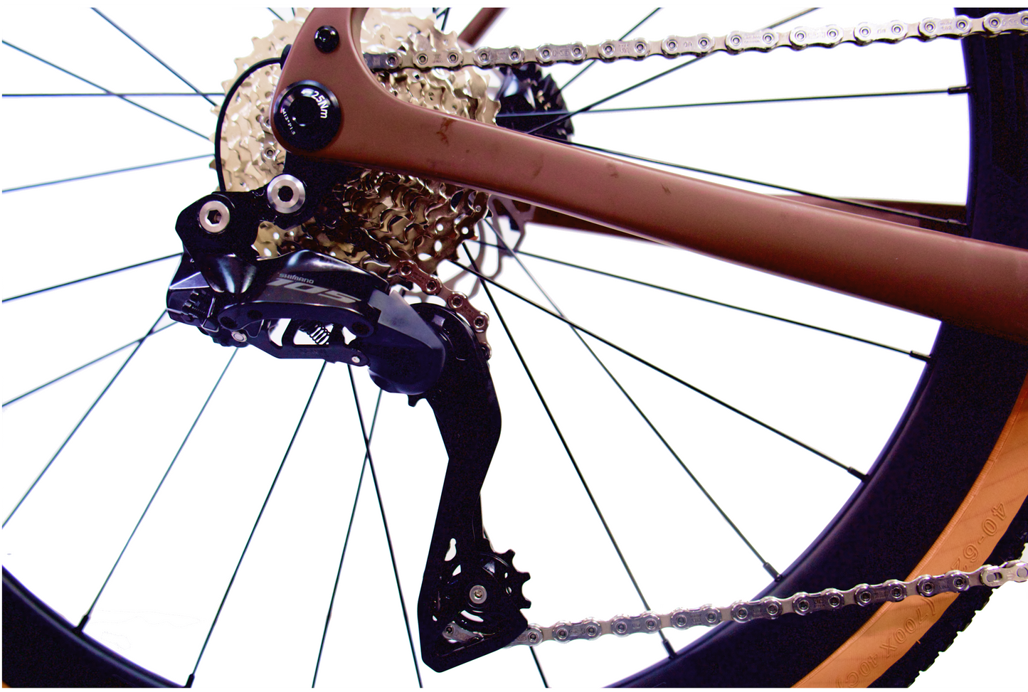 RINOS Kulfiber Gravelcykel Sandman8.0 Shimano 105 Di2 Kaffe
