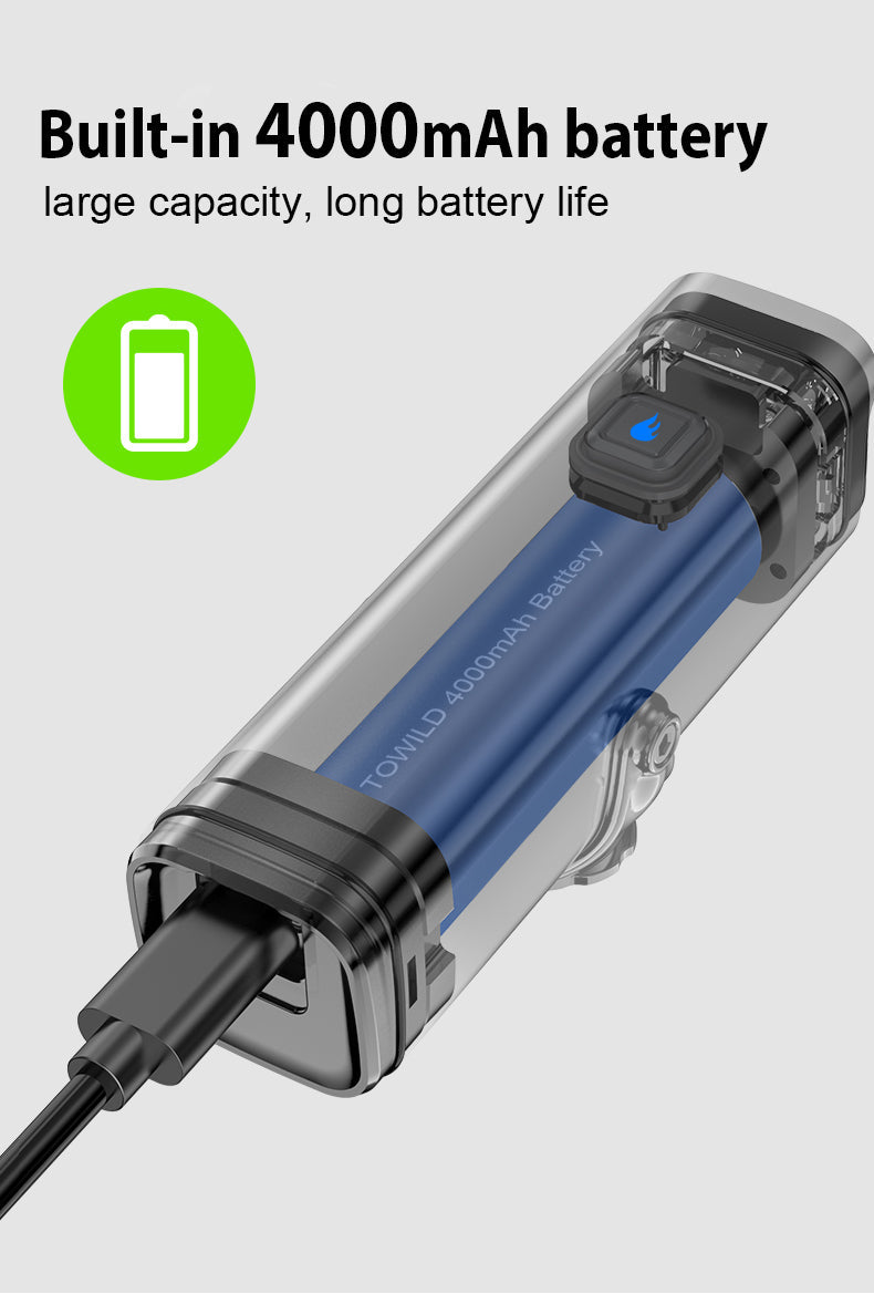 TOWILD CL1000 cykellygte til natkørsel Kompatibel med Garmin/GoPro Mount 1000 Lumen Bright cykellygte 4000mAh batteri Vandtæt cykellygte til pendlere