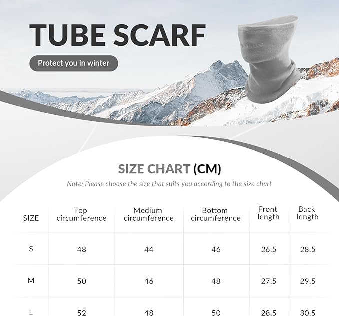 Qunature Winter Neck Warmer Ski Tube Tørklæde Fleece Tykt Vindtæt åndbart termisk halstørklæde Damer & mænd til udendørs sport Skiløb Løb Cykling Snowboarding