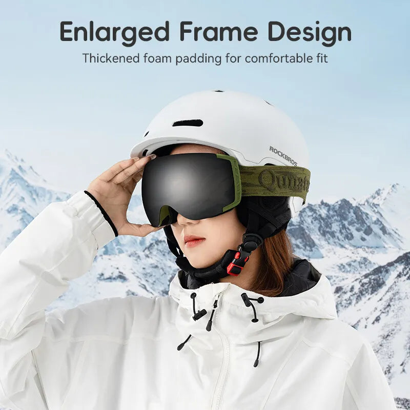 Qunature skibriller, snowboardbriller, anti-dug UV400 kvinder/mænd til brillebrugere