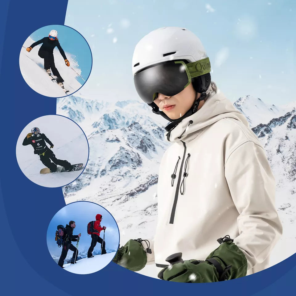 Qunature skibriller, snowboardbriller, anti-dug UV400 kvinder/mænd til brillebrugere