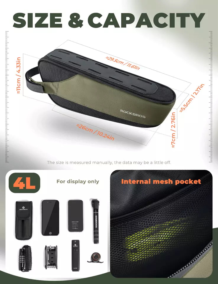 ROCKBROS rammetaske down tube taske cykeltaske landevejscykel MTB