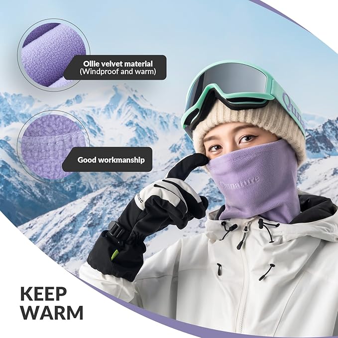 Qunature Winter Neck Warmer Ski Tube Tørklæde Fleece Tykt Vindtæt åndbart termisk halstørklæde Damer & mænd til udendørs sport Skiløb Løb Cykling Snowboarding