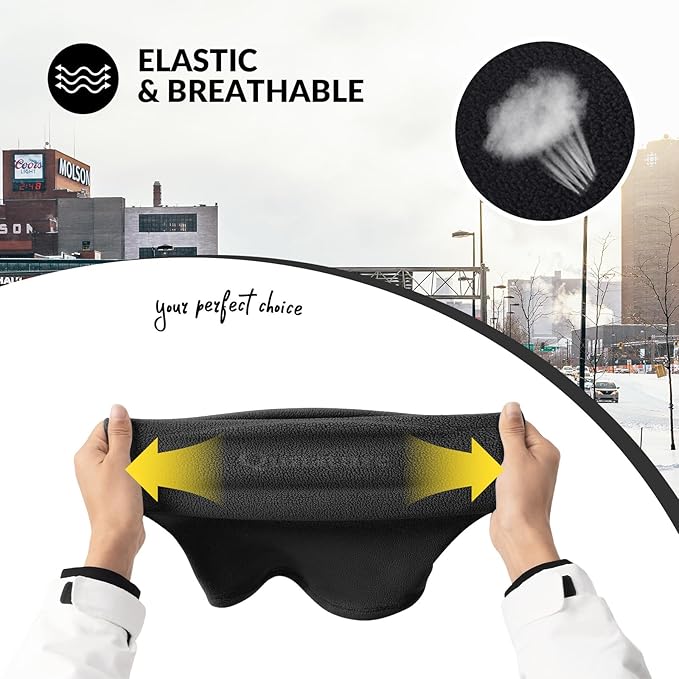Qunature Winter Neck Warmer Ski Tube Tørklæde Fleece Tykt Vindtæt åndbart termisk halstørklæde Damer & mænd til udendørs sport Skiløb Løb Cykling Snowboarding