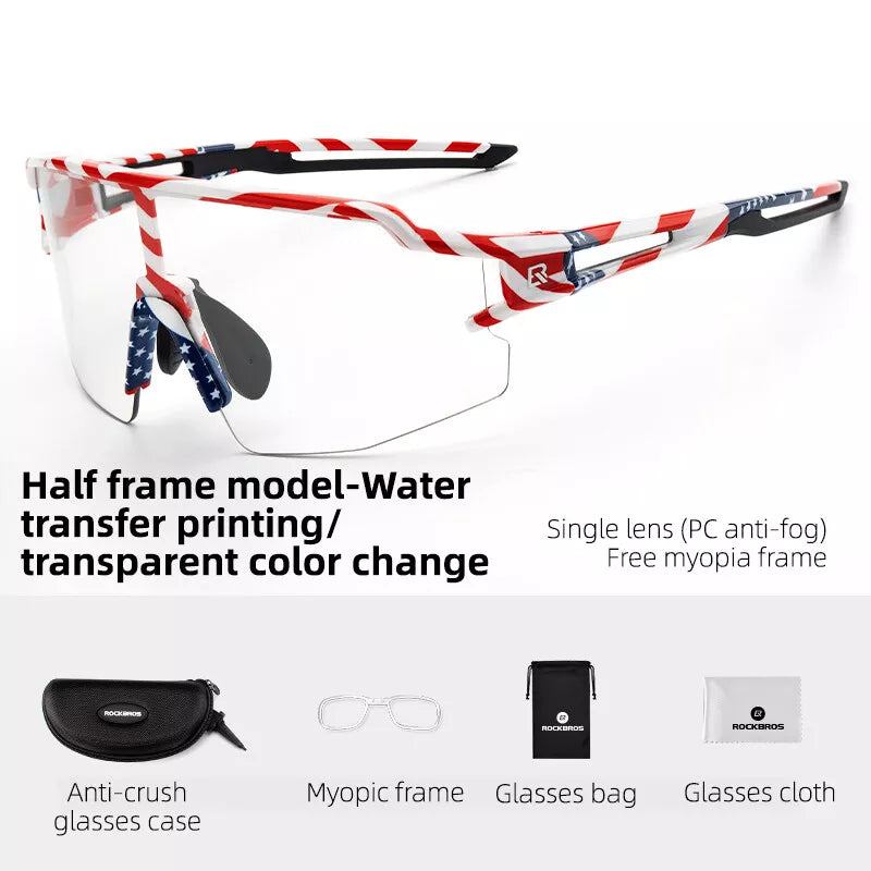 ROCKBROS Polariserede/Photochromic Solbriller Cykelbriller Cykel UV400 UNISEX