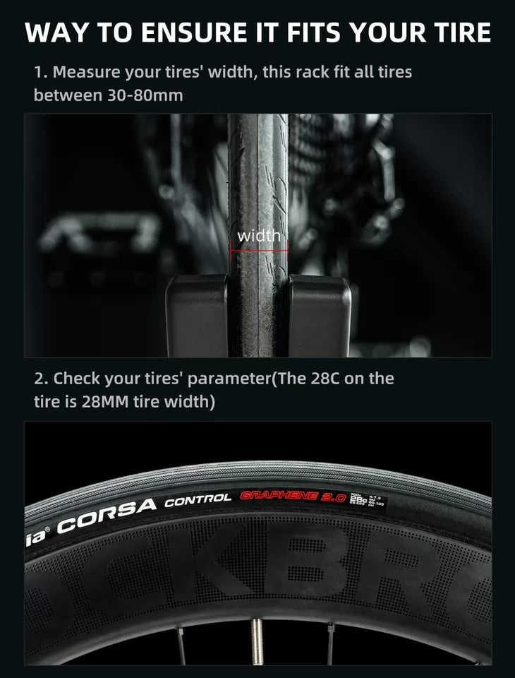 ROCKBROS cykelstativ midterstativ til alle 2,6-8 cm brede MTB hjul