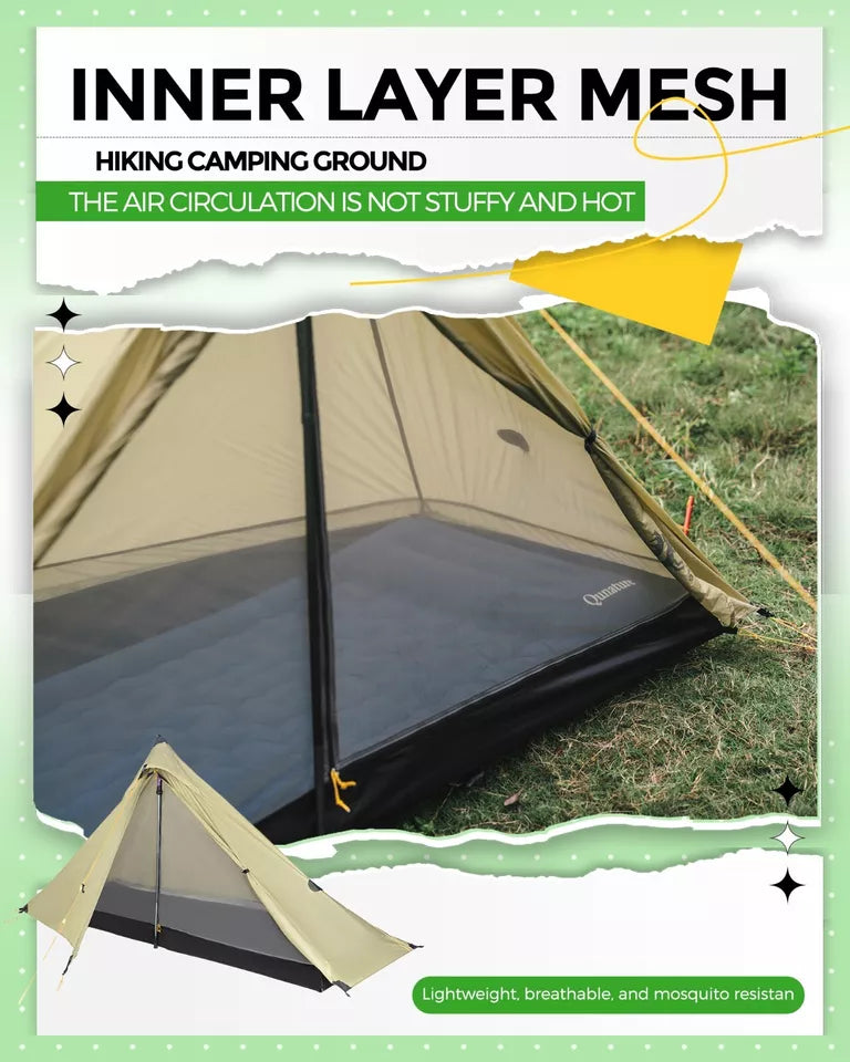 Qunature Trekking Telt 1-mandstelt Ultralet campingtelt Vandtæt 230*180 cm