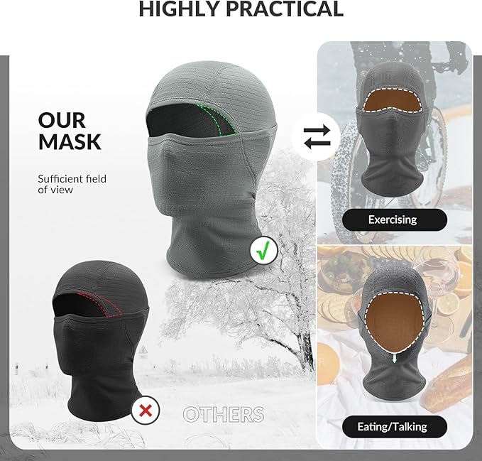 Qunature Balaclava Vinterskimaske Balaclava Ski Motorcykel Ansigtsmaske Dame/Mænd Varm Vindtæt åndbar Balaclava til udendørssport Skiløb Snowboarding Cykling