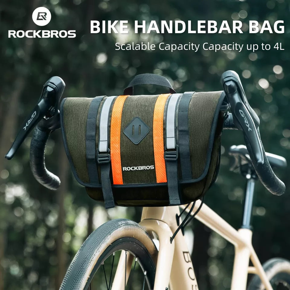 ROCKBROS 2.5L-4L styrtaske foran cykeltaske tværtaske med skulderrem grøn