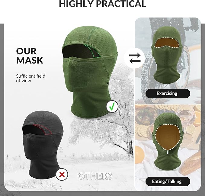 Qunature Balaclava Vinterskimaske Balaclava Ski Motorcykel Ansigtsmaske Dame/Mænd Varm Vindtæt åndbar Balaclava til udendørssport Skiløb Snowboarding Cykling
