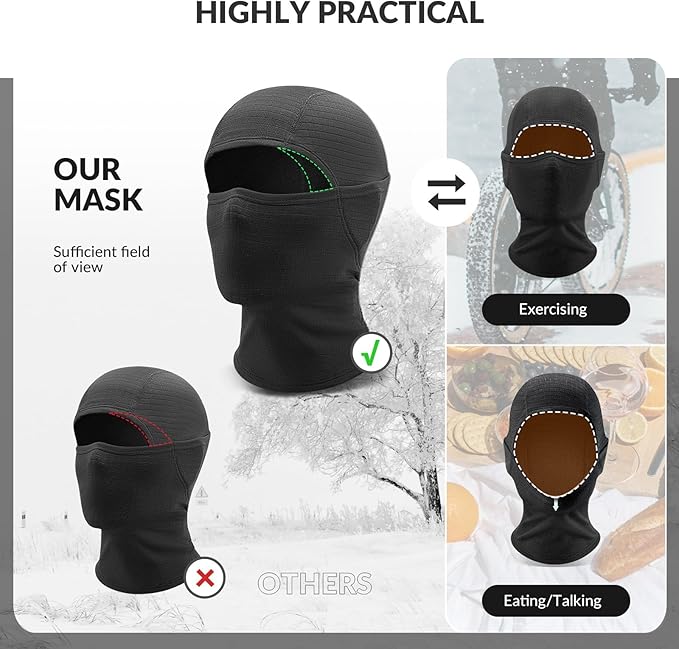 Qunature Balaclava Vinterskimaske Balaclava Ski Motorcykel Ansigtsmaske Dame/Mænd Varm Vindtæt åndbar Balaclava til udendørssport Skiløb Snowboarding Cykling