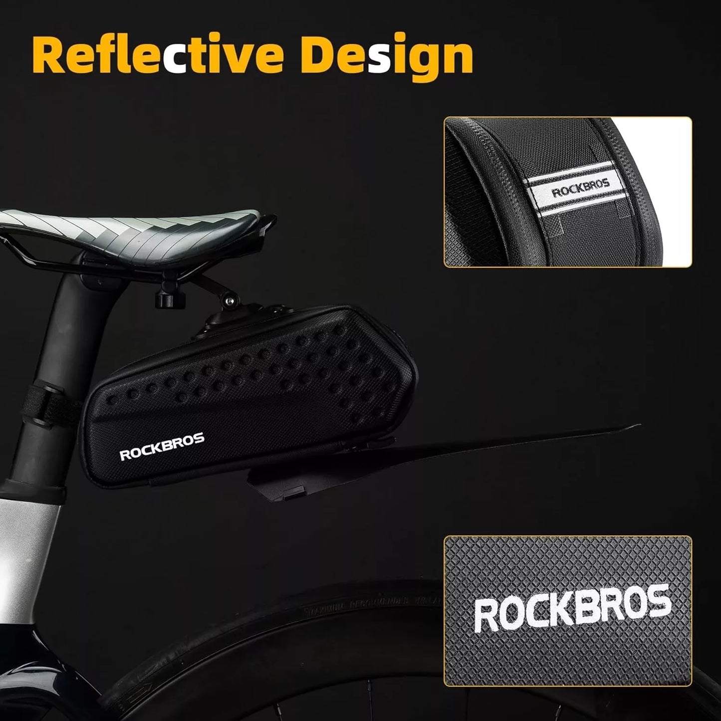 ROCKBROS sadeltaske cykeltaske med hård skal med stænkskærm og quick release