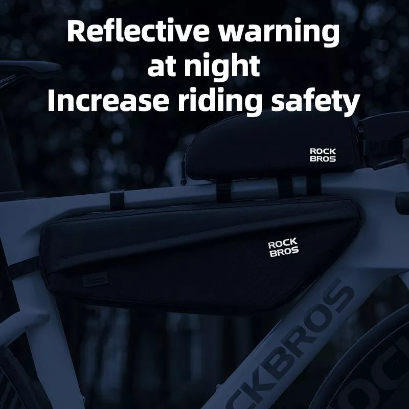 ROCKBROS cykeltaske steltaske aftagelig trekanttaske til MTB 2,9L