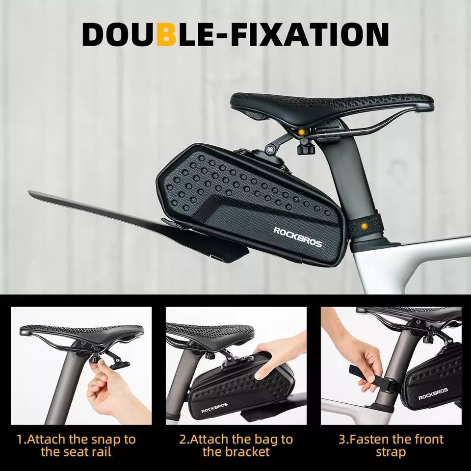ROCKBROS sadeltaske cykeltaske med hård skal med stænkskærm og quick release