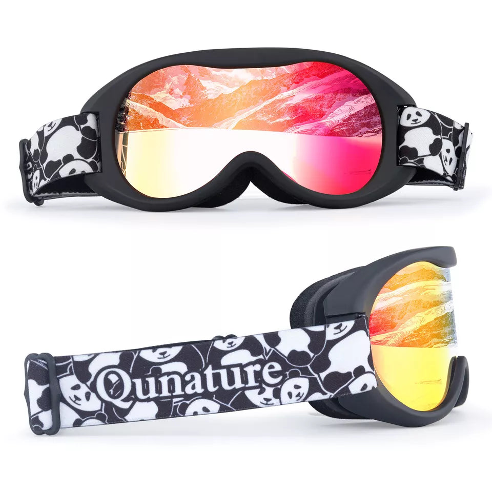 Qunature skibriller, snowboardbriller til børn og voksne, der bruger briller, anti-dug