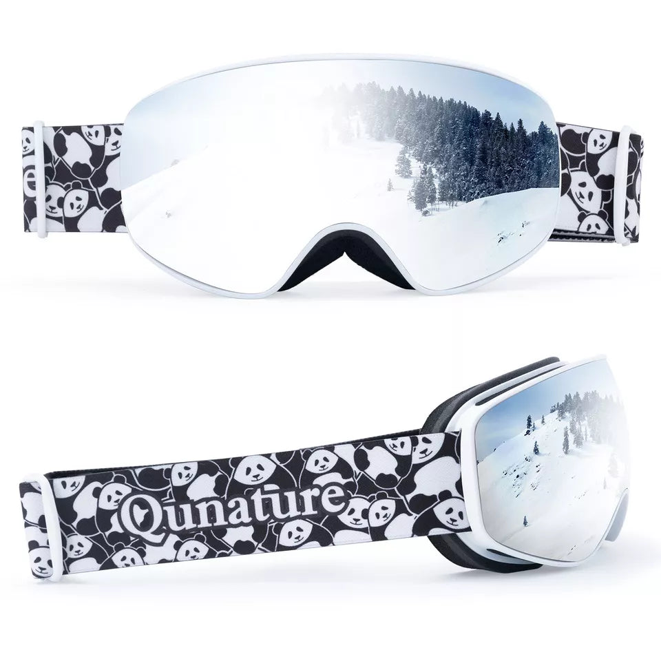 Qunature skibriller, snowboardbriller til børn og voksne, der bruger briller, anti-dug