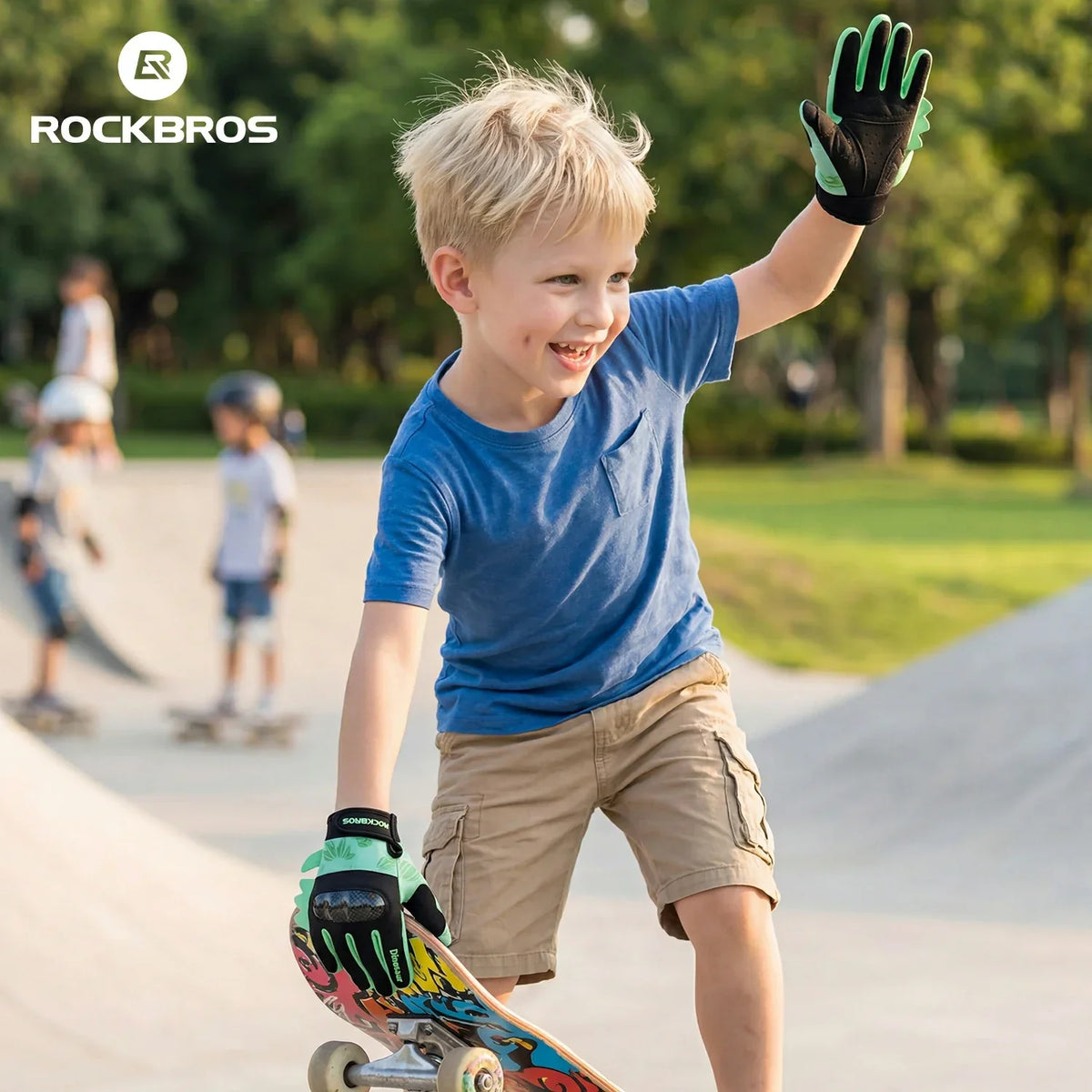 ROCKBROS Cykelhandsker til børn med hele fingre og Hard Shell beskyttelse