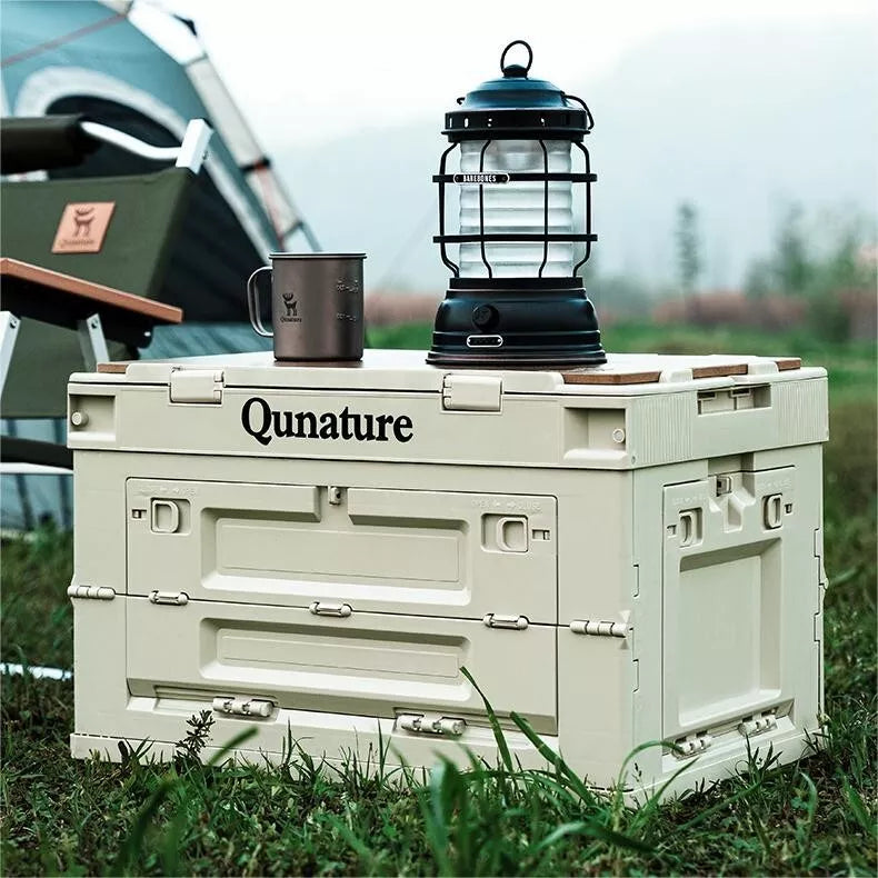 Qunature Camping Box Sammenfoldelig Organizer Camping Box Opbevaringsboks 26/55/60L