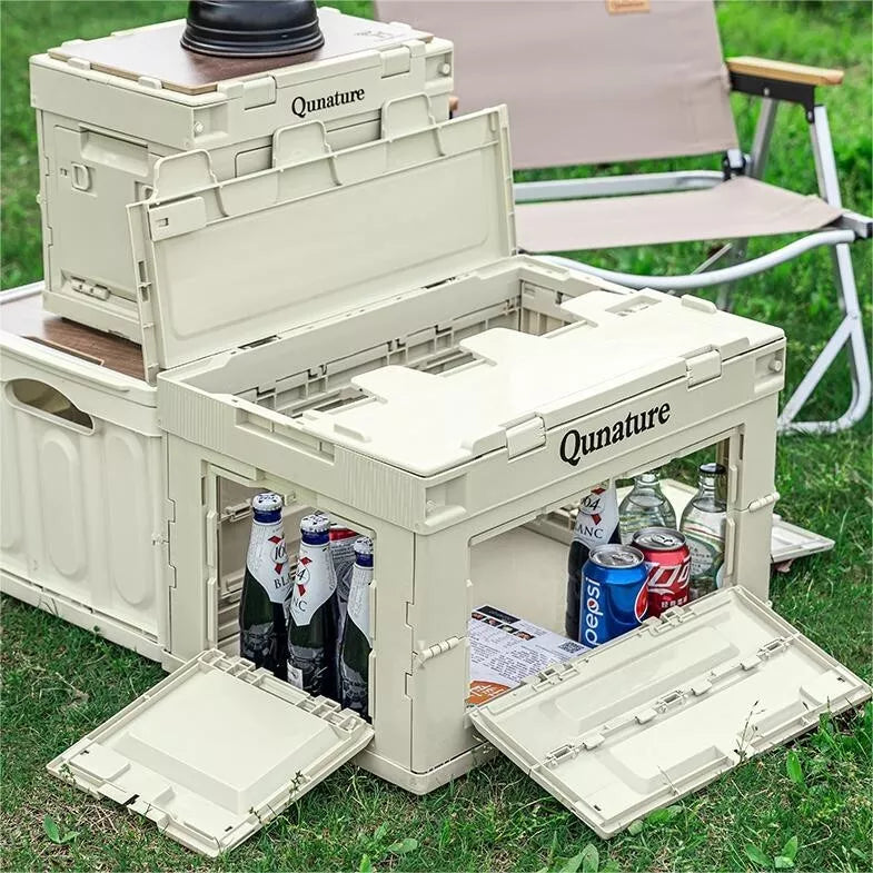 Qunature Camping Box Sammenfoldelig Organizer Camping Box Opbevaringsboks 26/55/60L