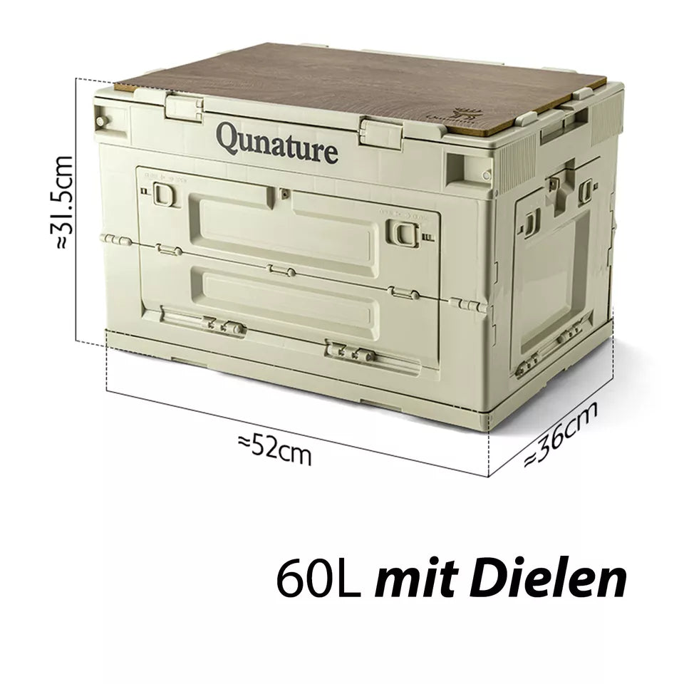 Qunature Camping Box Sammenfoldelig Organizer Camping Box Opbevaringsboks 26/55/60L