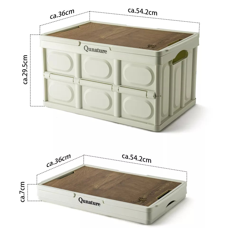 Qunature Camping Box Sammenfoldelig Organizer Camping Box Opbevaringsboks 26/55/60L