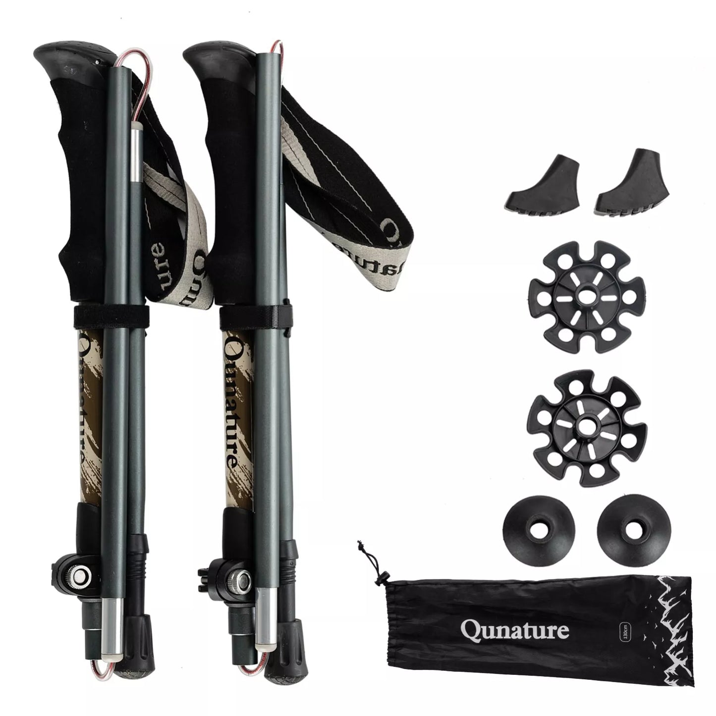 Qunature vandrestave vandrestave 7075 aluminium 130cm