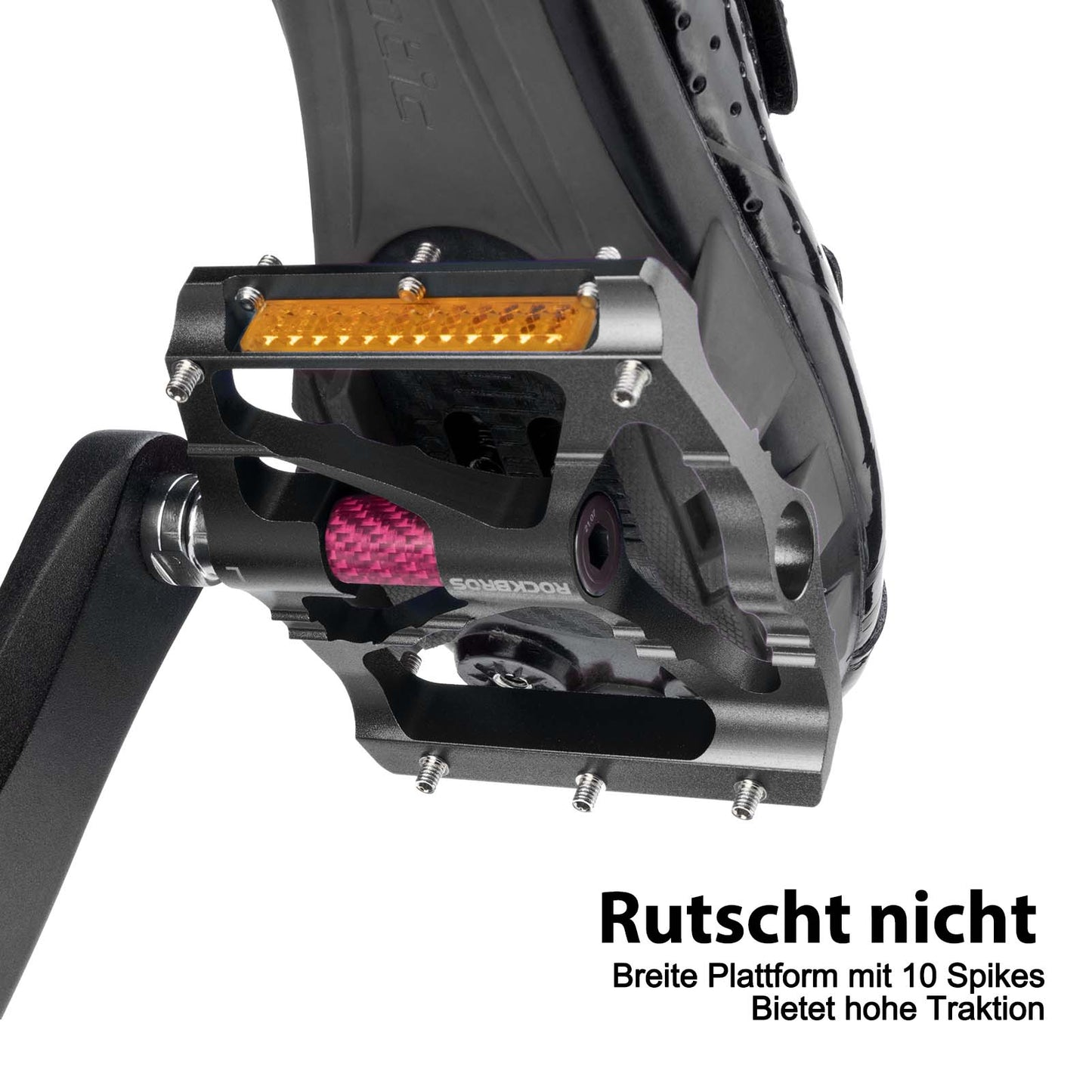 Aluminium cykelpedaler 9/16 tommer med to PVC-reflektorer ROCKBROS