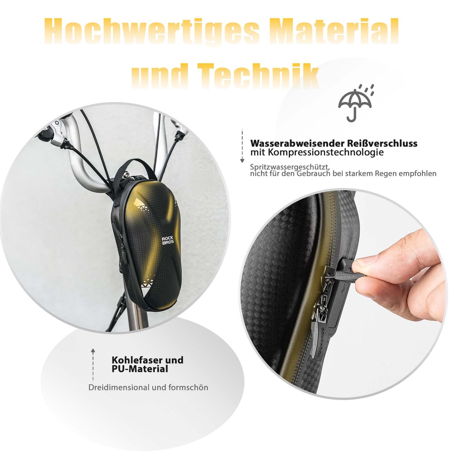 Styrtaske til el-løbehjul, vandtæt fronttaske med USB-porte, ROCKBROS