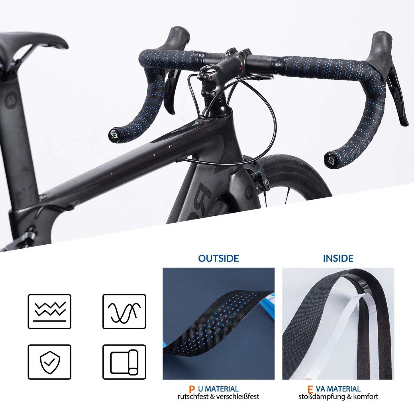 Cykelstyrbånd til MTB og racercykler, standardstørrelse, fire farver, ROCKBROS