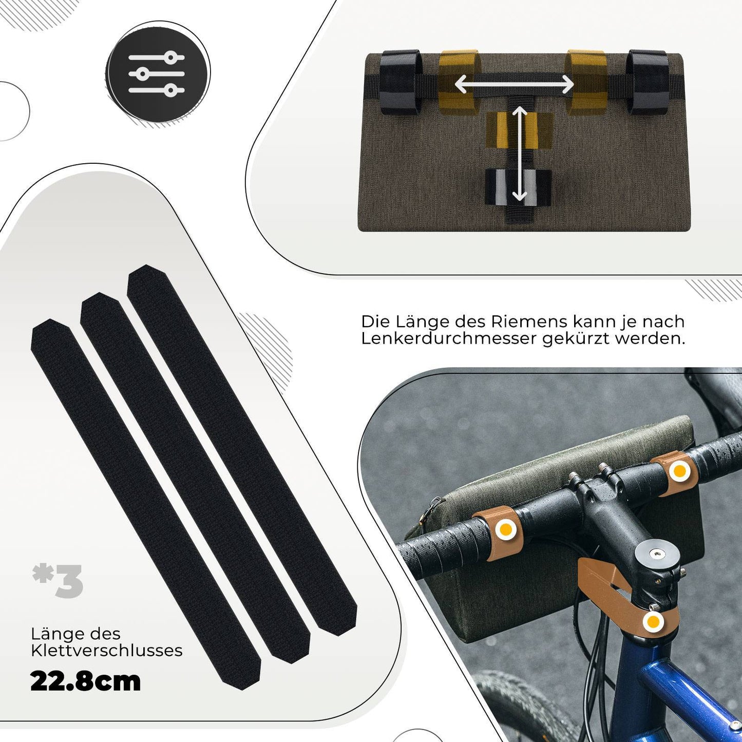 Cykelstyrstaske, cykeltaske, cykelkurv, 6 farver, ca. 1,3L, ROCKBROS