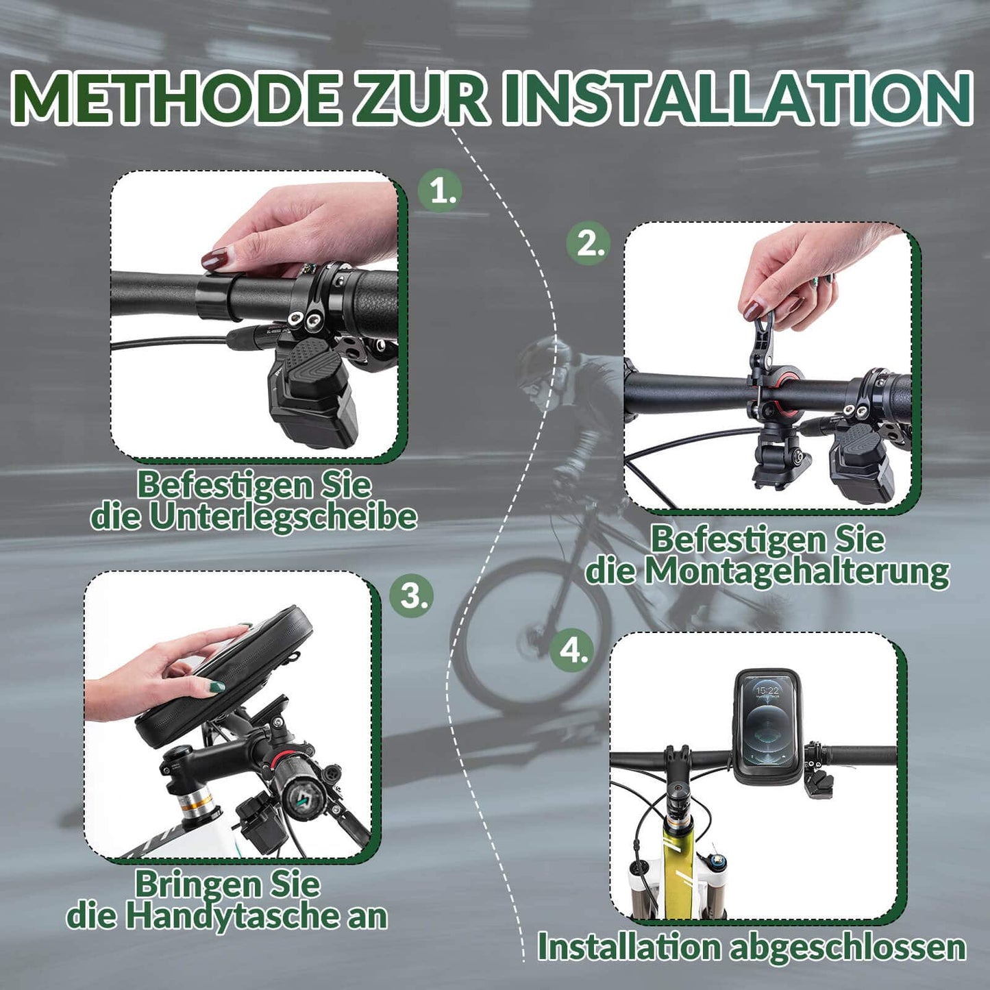 Vandtæt cykeltaske, roterbar mobiltelefontaske til 4,7-6 tommer mobiltelefoner, ROCKBROS