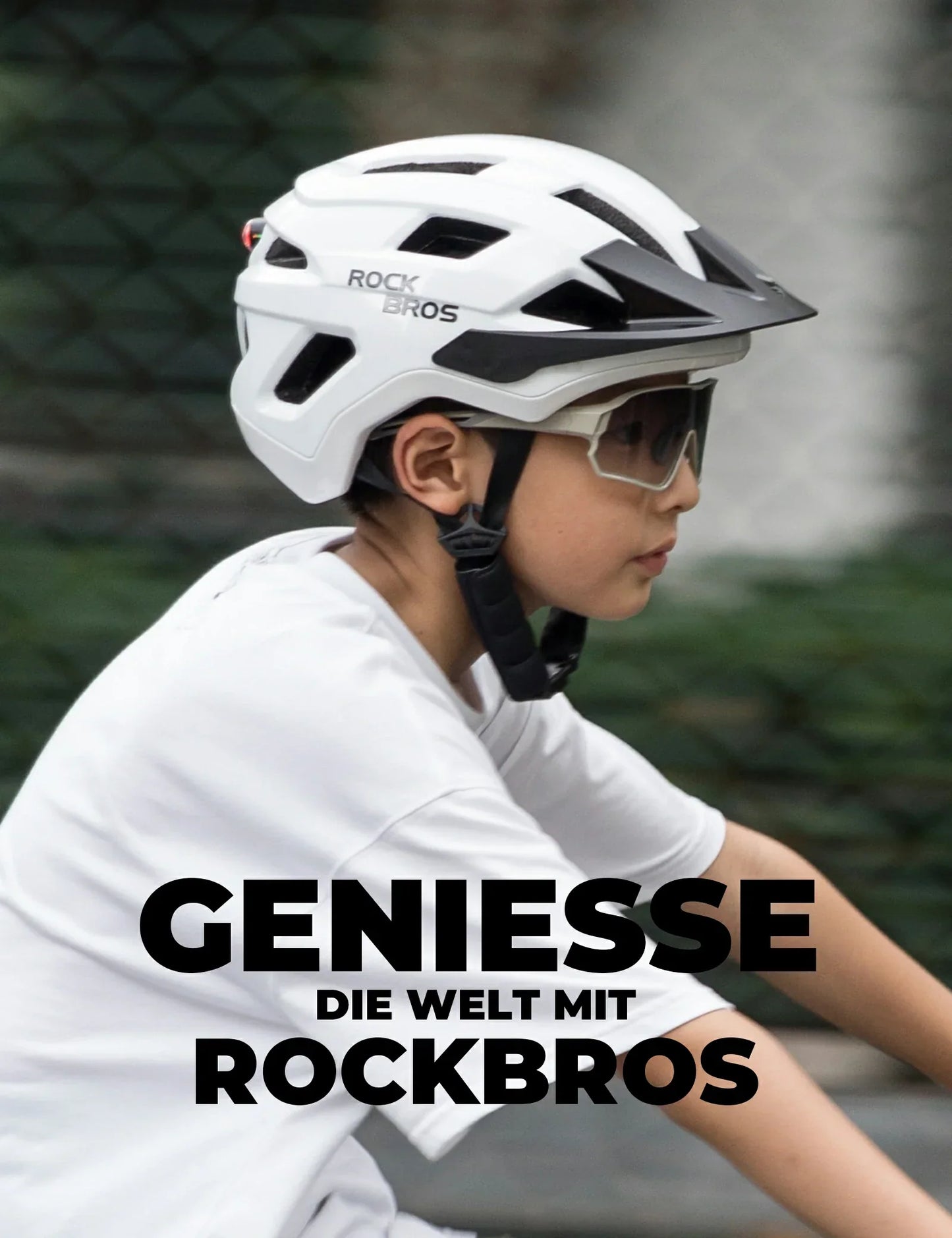 Børnecykelhjelm med aftagelig visir til MTB, BMX og downhill kørsel, ROCKBROS